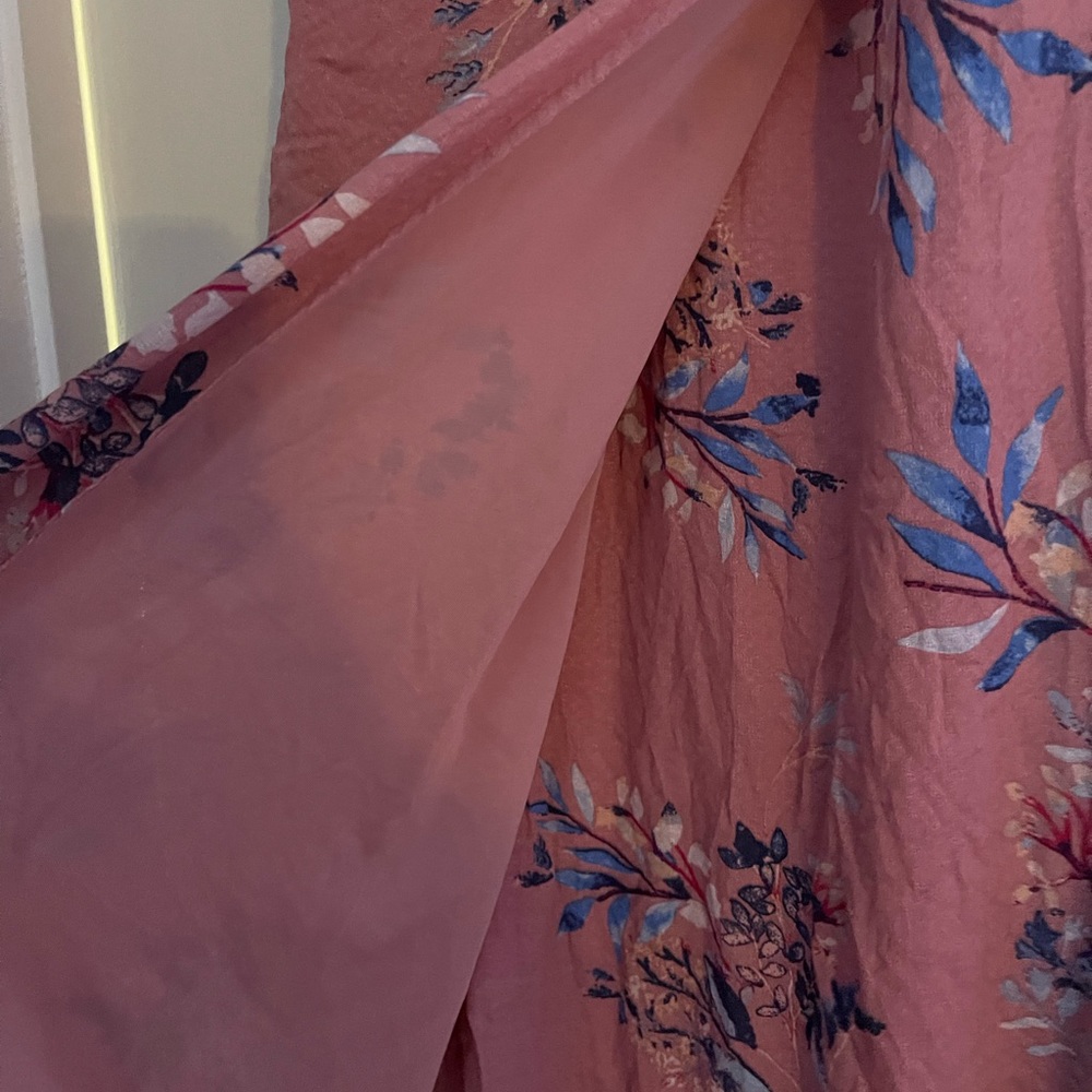 Lulus Fiorire Rose Floral Print Wrap Maxi Dress XL nwt no belt - Picture 10 of 15